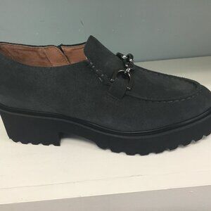 ALL BLACK DARK GREY SUEDE LOAFERS